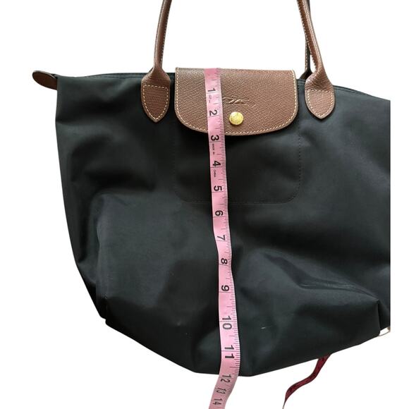 Longchamp Le Pliage Original M Tote Bag Black Canvas Classic Minimal Designer - Picture 12 of 13